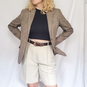 Vintage High Waisted Suit Shorts (M-L)